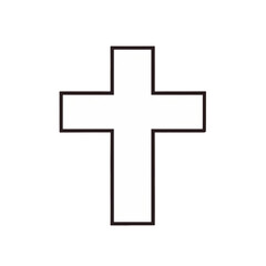 Obraz premium Simple white cross icon transparent background religious symbol