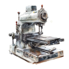 watercolor of Milling Machines, vector, isolated on a white background.