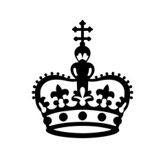 Black and white keep calm crown design transparent background