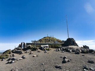 Heavenly Spear of Takachiho Peak – Sacred Shinto Symbol under Blue Sky