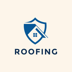 home shield roofing concept logo design vector template