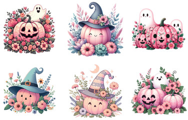 pink Pumpkin Garden Halloween 
