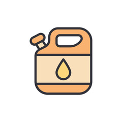 Orange Fuel Container Icon With Drop Symbol Isolated On Transparent