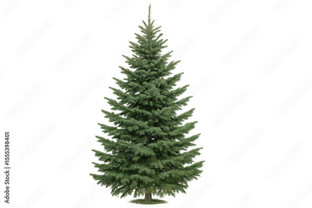 Poster photorealistic coniferous evergreen tree cutout with transparent background, suitable for architectu