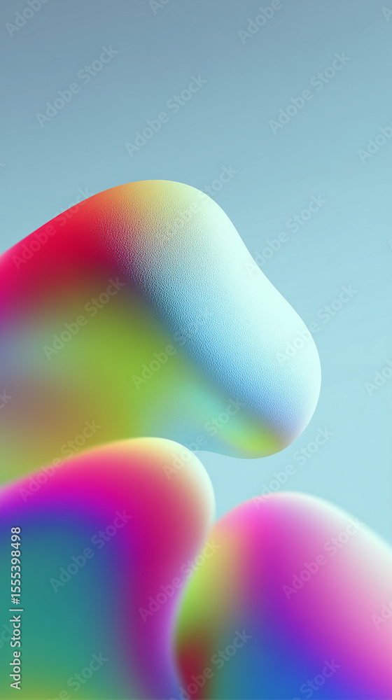 Poster colorful abstract shapes creating a dreamlike atmosphere with gradient colors