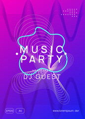 Fototapeta premium Sound Event. Electronic Audio Invitation. Green Discotheque Magazine. Fest Flyer. Dj Electro Graphic. Festival Cover. Violet Music Design. Pink Sound Event