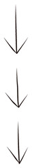 シンプルな手描き風の下向き矢印のイラスト
