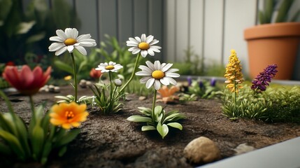 Digital Garden: Daisies, Tulips, and More
