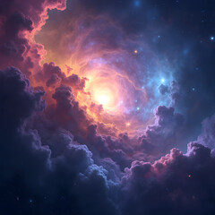 glow of space spiraling galaxy 