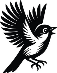 Fototapeta premium Flying Song Bird, Sparrow bird design isolated on white background eps