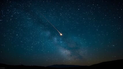 Night Sky with Meteor &ndash; Ominous Sign of War and Destruction