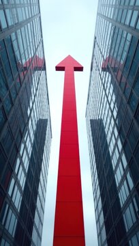 Rising Costs: Red Arrow Signifying Business Challenges. Ideal for illustrating increasing operational costs, economic challenges, financial struggles