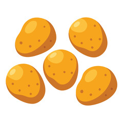 six potato vegetable separately set  isolated  on white background