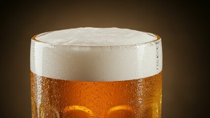 Glass of Beer with Frothy Head