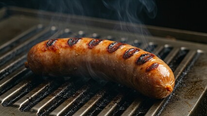 Grilled Sausage on Barbecue Grill