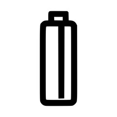 Simple black outline drawing of a battery.