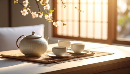 Elegant tea set for two, enhance your time with exquisite porcelain and warmth