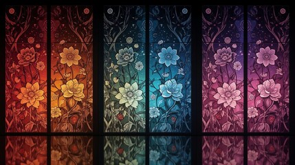 colourful Stained Glass Panels.
