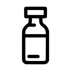 Simple black and white icon depicting a medicine vial or bottle.