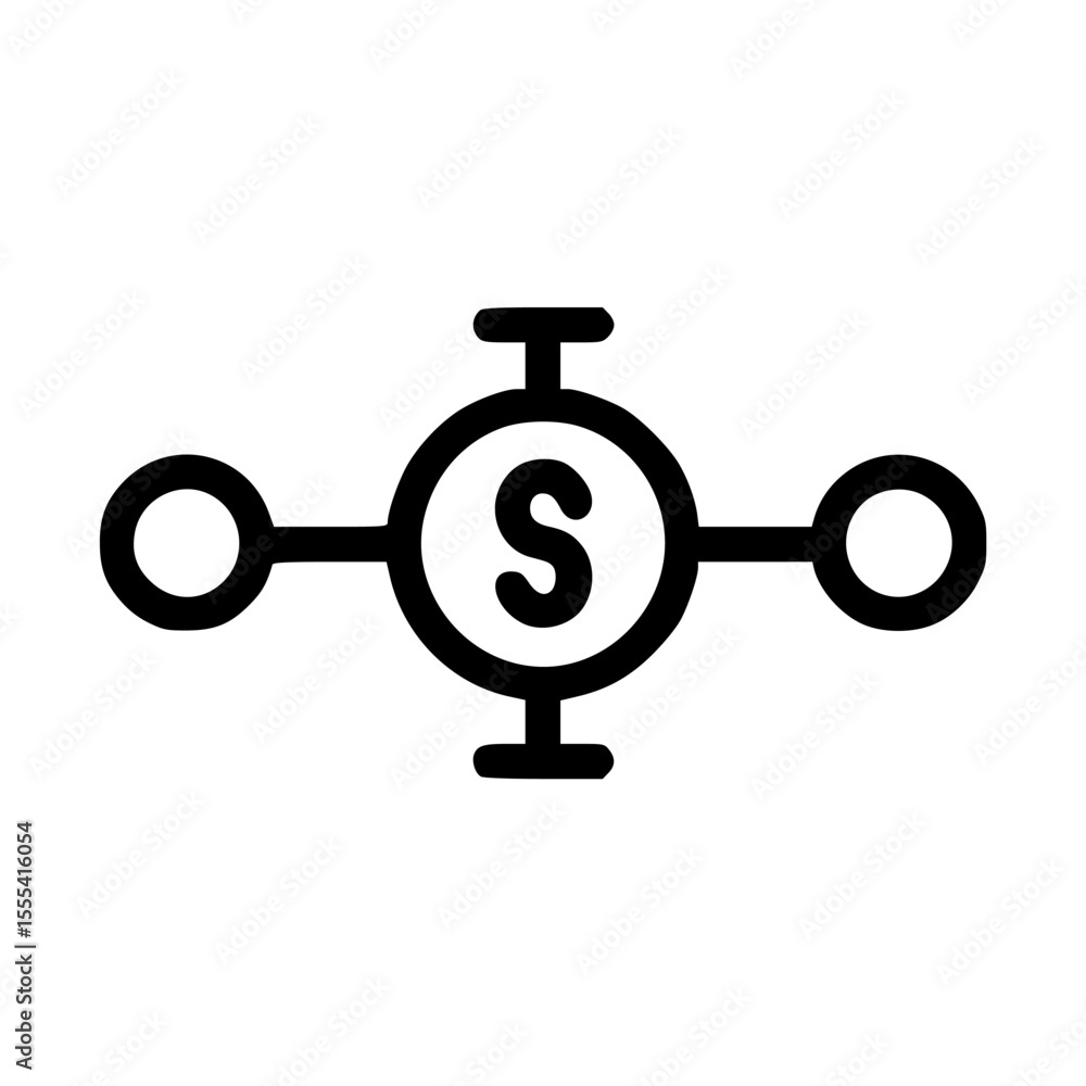 Poster simple graphic icon featuring the letter 
