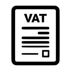 Fototapeta premium A simple black and white icon depicting a VAT invoice document.