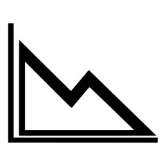 A black and white graphic depicting a downward trending financial chart.