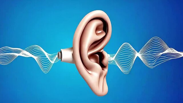 Conceptual 3D animation of an ear anatomy