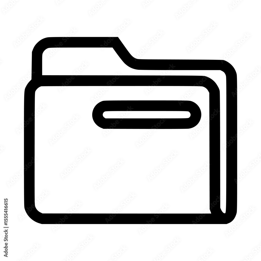 Poster a simple black and white icon depicting a folder with a tab.