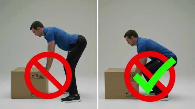 Safety Guide: Proper vs. Improper Lifting Technique to Prevent Back Injury