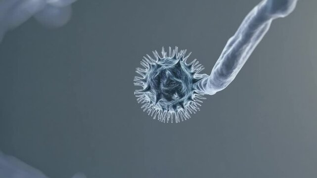 Immune cell engulfing pathogen with pseudopod movement