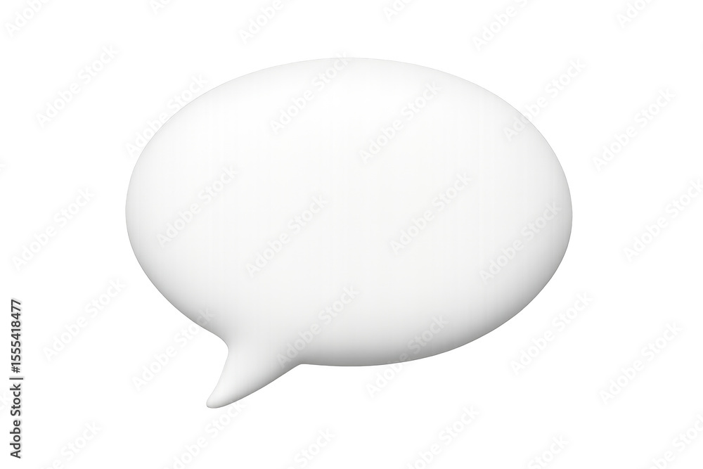 Poster 3d rendering of a blank white speech bubble on a transparent background, perfect for adding messages