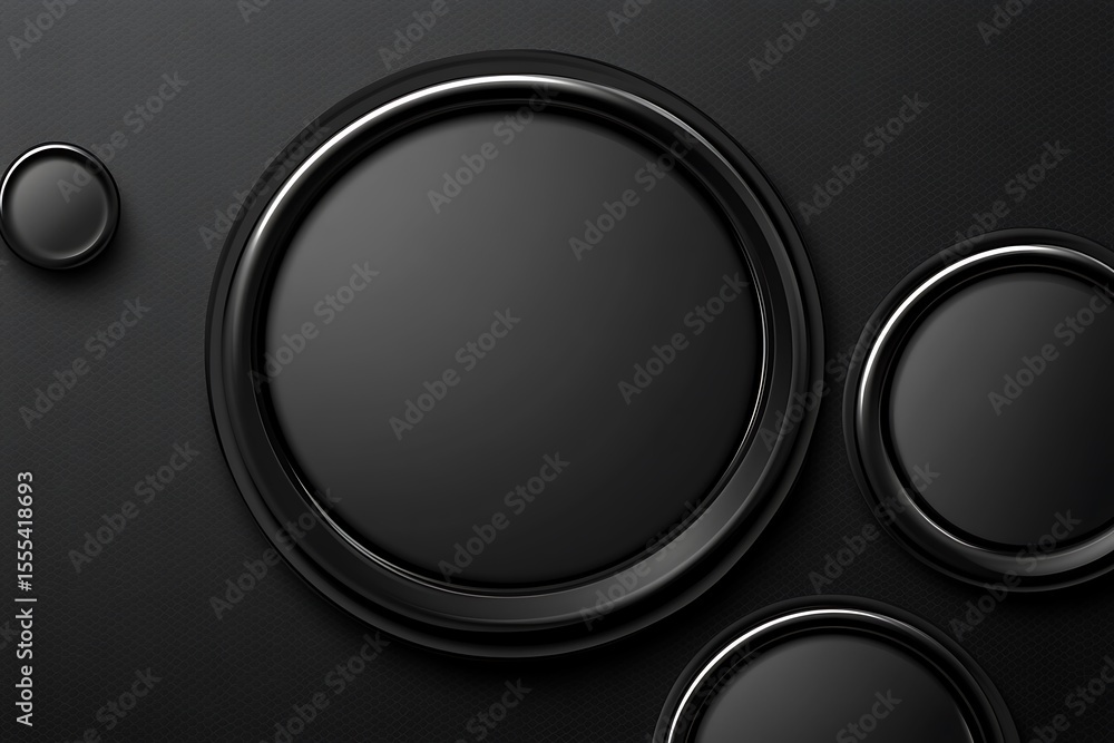 Poster elegant dark minimalist template with circle elements and blank space