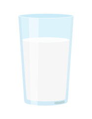 A glass of milk isolated on white background