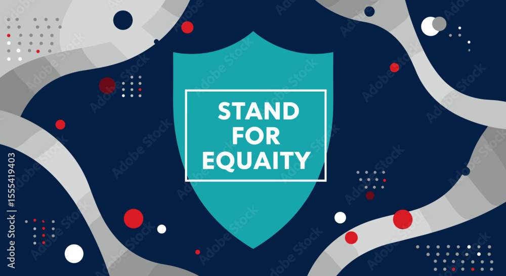 Poster stand for equality - symbol of unity and justice, colorful graphical representation of equality advo