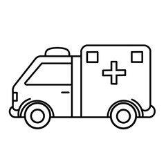 A sketch illustration of an ambulance car, either as a sticker, logo or icon on a white background.
