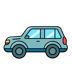 Vector illustration of a large SUV car, either as a sticker, logo or icon on a white background.