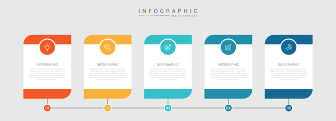 infographic design with 5 options or steps. Infographics for business concept. Can be used for presentations workflow layout, banner, process, diagram, flow chart, info graph, annual report.
