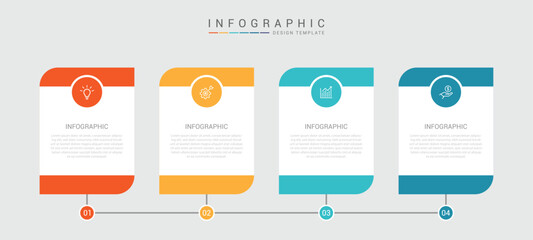infographic design with 4 options or steps. Infographics for business concept. Can be used for presentations workflow layout, banner, process, diagram, flow chart, info graph, annual report.