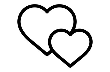 重なるハートのベクターアイコン