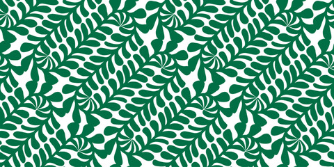 Botanical illustration background. Seamless pattern.Vector. 有機的なイラストパターン
