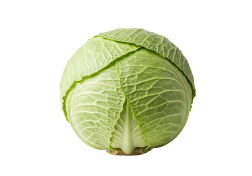 Vibrant green cabbage head presents a fresh, natural culinary delight