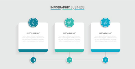 Business vector infographic design template with icons and 3 options or steps. Can be used for process diagram, presentations, workflow layout, flow chart, info graph