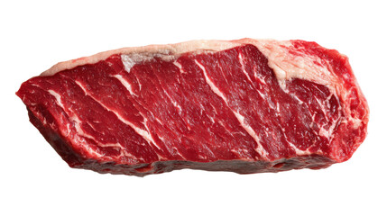 Obraz premium Fresh cut of beef on white isolated background, ideal for culinary use or meat market representation.