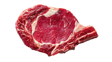 Obraz premium Raw beef ribeye steak on isolated white background