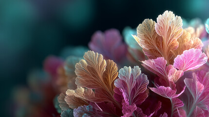 Colorful Lettuce Coral Leaves, Undersea Reef Closeup Background Texture Wallpaper