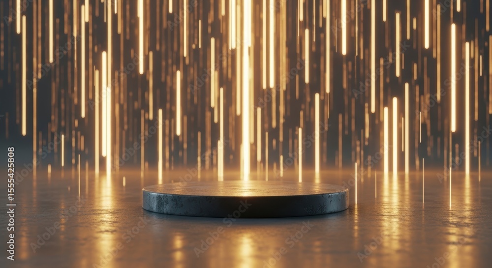 Poster product display platform with abstract light background