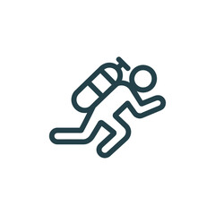 Scuba diver icon representing movement and underwater exploration