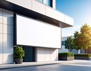 Billboard Mockup on Modern Office Building Facade