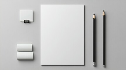Blank Paper, Pencils, & Notepads Mockup