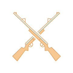 Crossed rifles hunting weapons vintage style icon